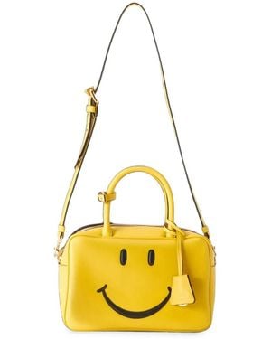 Moschino Smiley Leather Tote Bag - Yellow