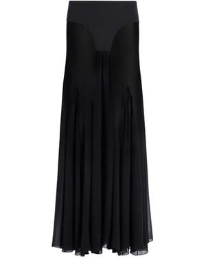 Jean Paul Gaultier Sheer Panelled Skirt - Black