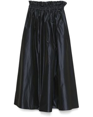 Herno Falda Larga De Tafetán - Negro