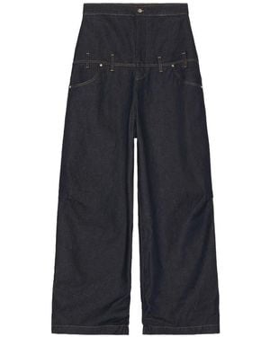 Spencer Badu Double-Waisted Denim Jeans - Blue