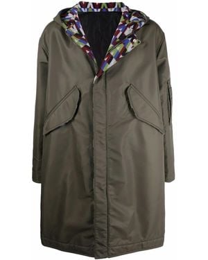 Valentino Garavani Optical-Print Parka Coat - Grey