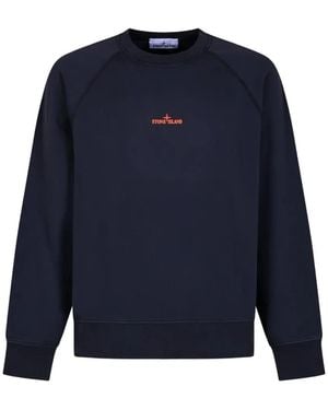 Stone Island 6100008 Graphic-Print Sweatshirt - Blue