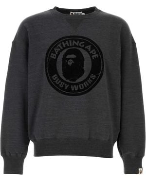 A Bathing Ape Pull Graphique À Manches Longues - Gris