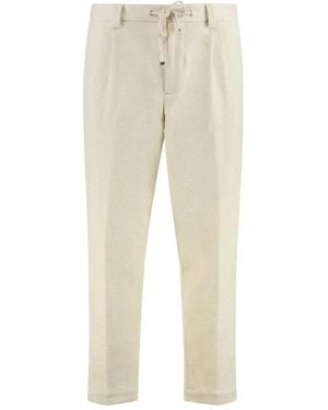 BOSS Textured Drawstring Trousers - Natural