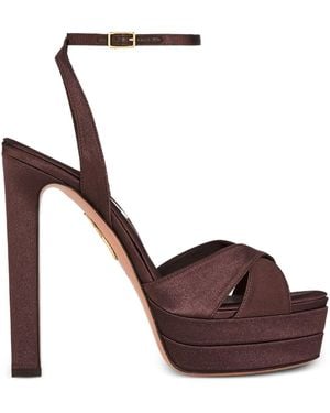 Aquazzura 130Mm Divine Plateau Sandals - Brown