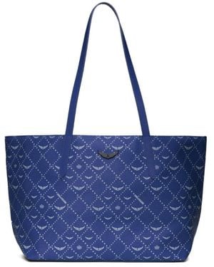 Zadig & Voltaire Z Shopper Wings Schultertasche Mit Monogramm - Blau