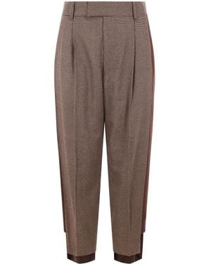 Undercover Houndstooth-Pattern Pants - Brown
