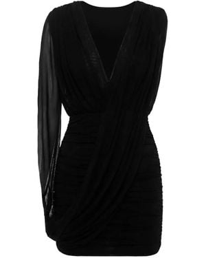 Axel 113 Jade draped mesh mini dress - Schwarz