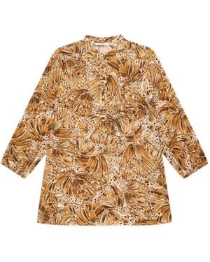 Maliparmi Sweet Butterfly-Print Shirt - Natural