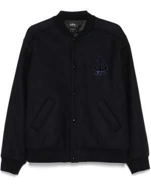A.P.C. Logo-Embroidered Jacket - Black
