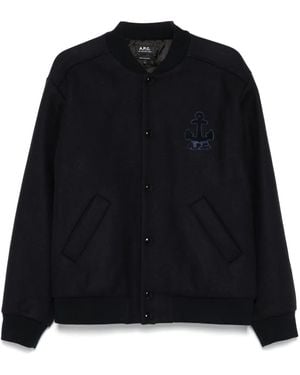 A.P.C. Logo-Embroidered Jacket - Black