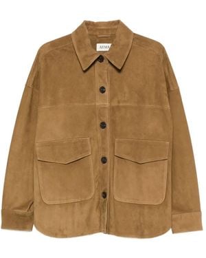 Arma Suede Flap-Pocket Jacket - Neutre