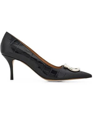 Ferragamo Maxi Gancini Court Shoes - Black