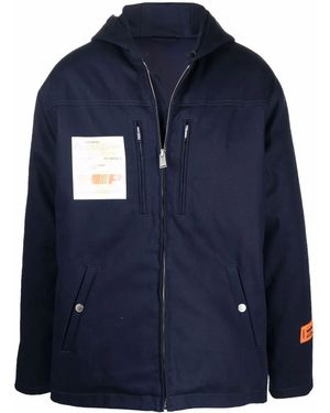 Heron Preston Patch-Detail Hooded Jacket - Blue