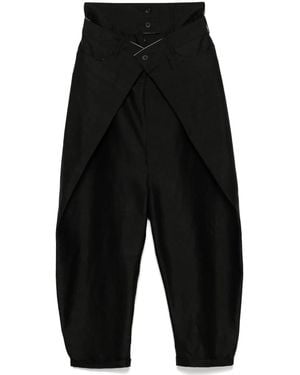 Yehuafan Hose mit Kontrasteinsätzen - Schwarz