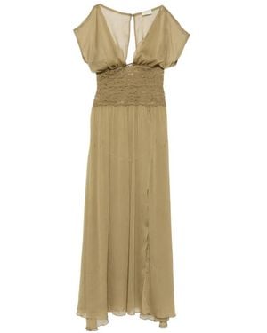 Arcina Ori Mary Jane Lace-Panelled Maxi Dress - Natural