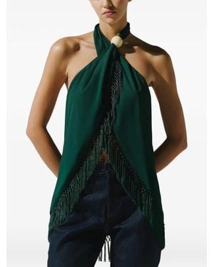 Baobab Fringe-Detail Austin Blouse - Green