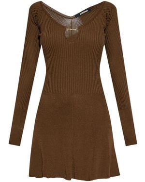Jacquemus La Robe Ribbed Minidress - Brown