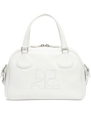 Courreges Reedition Leather Bowling Bag - White