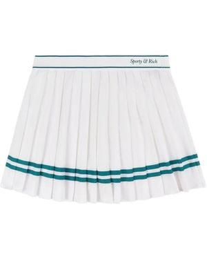 Sporty & Rich Pleated Stripe Mini Skirt - ホワイト