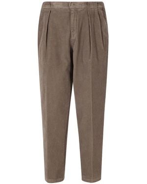 Briglia 1949 Portobello Pleated Corduroy Trousers - Grey