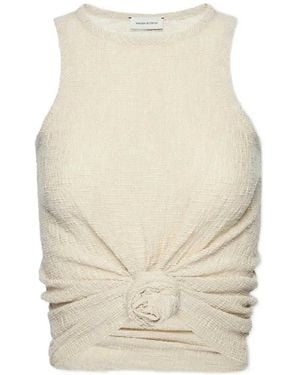 Magda Butrym Crepe Knotted Tank Top - Natural