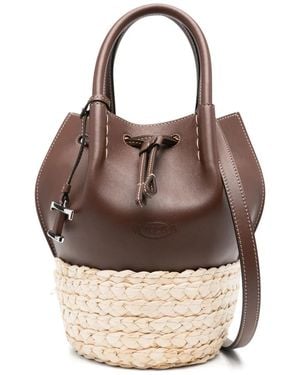 Tod's Bolso bombonera mini de piel - Neutro