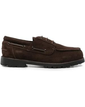 Studio Nicholson Suede Lace-Up Boat Shoes - Brown