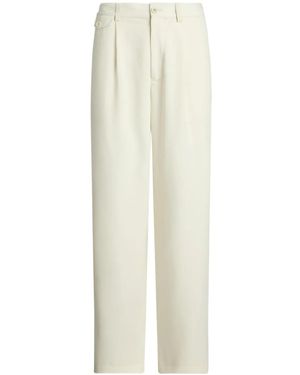 Ralph Lauren Pantaloni A Gamba Ampia Con Pieghe - Bianco