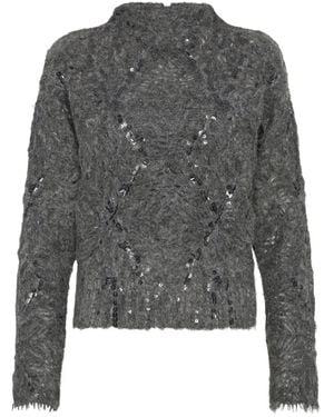 Brunello Cucinelli Verzierter Pullover - Grau