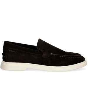 GANT Suede Slip-On Loafers - Black