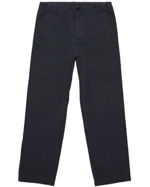 Fortela Hector Herringbone Cotton Trousers - Blue