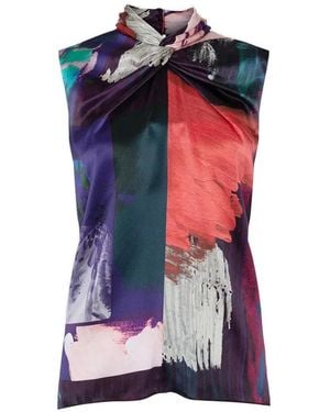 ROKSANDA Blusa Ava Con Estampado Pictórico - Azul
