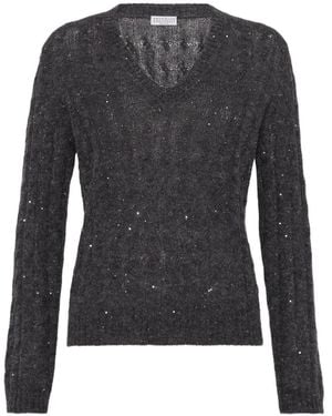 Brunello Cucinelli Cable-Knit Jumper - Black