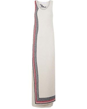 Rabanne Striped Sleeveless Maxi Dress - White