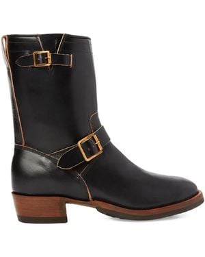 RRL Buckle-Embellished Biker Boots - Black
