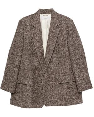 Agnona Blazer Con Solapas De Muesca - Marrón