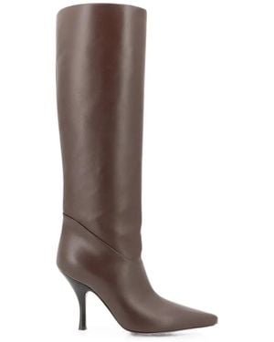 Paris Texas Pointed-Toe Knee-High Boots - Brown