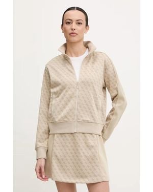 Guess Monogram Zip-Up Sweatshirt - Natural