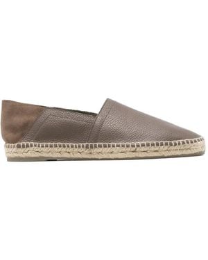 Castañer Grainy-Leather Espadrilles - Grey