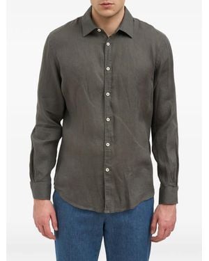 Daniele Alessandrini Long-Sleeves Linen Shirt - Grey