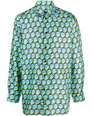 BOTTER Graphic-Print Satin-Finish Shirt - Green