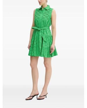 Lola Casademunt Swiss-Embroidery Tiered Mini Dress - Green