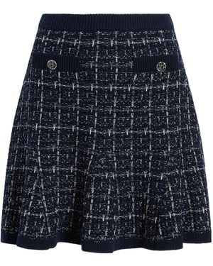 Cinq À Sept Ainara Geruite Mini-Rok Met Knopen - Blauw