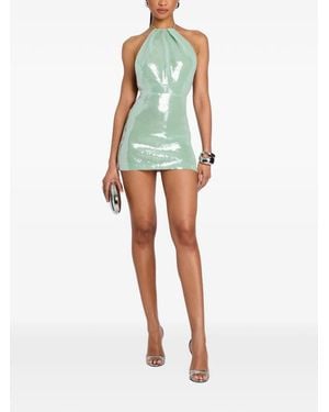retroféte Tulip Sequin-Embellished Mini Dress - Green