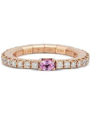 ’ROBERTO DEMEGLIO 18Kt Rotgoldring Mit Pinken Saphiren Und Weißem Diamant