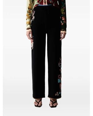 Never Fully Dressed Bestickte Hose Mit Kordelzug - Schwarz
