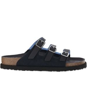Birkenstock Suede Flat Sandals - Blue