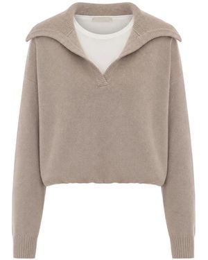 ELEH Layered Spread-Collar Jumper - Natural