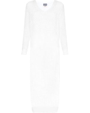 Vilebrequin Crochet-Knit Long-Sleeved Dress - White